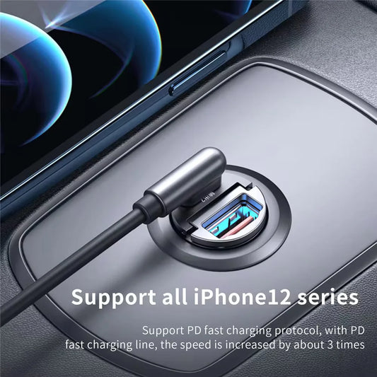 Cargador USB + tipo C de coche para móvil