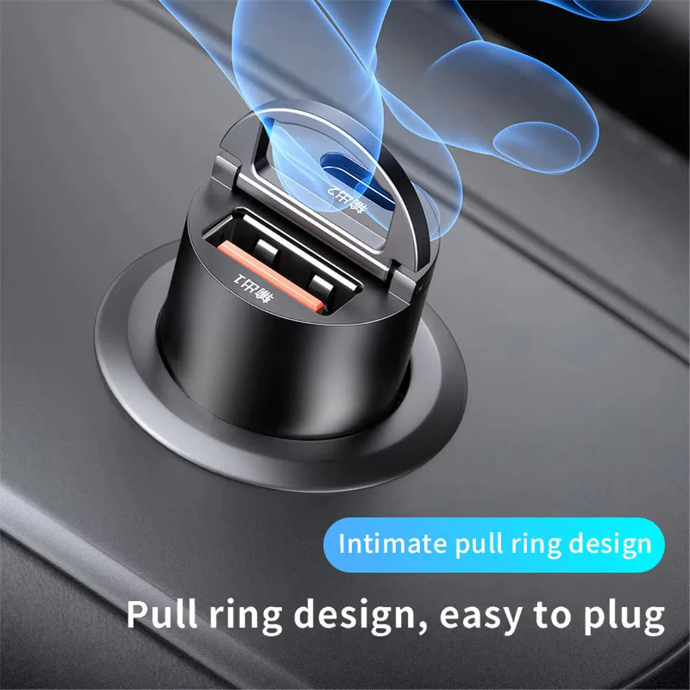 Cargador USB + tipo C de coche para móvil