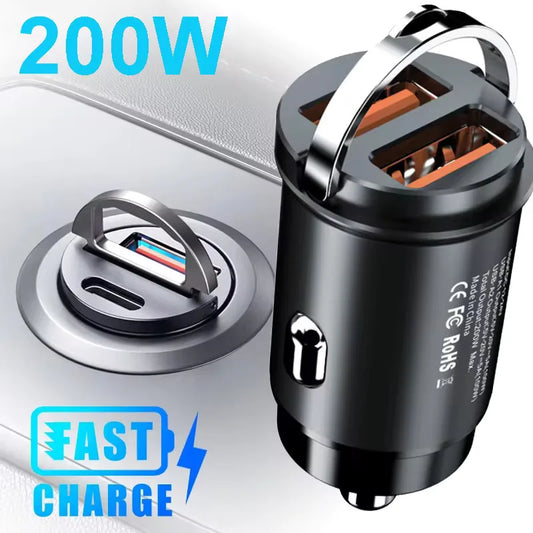 Cargador USB + tipo C de coche para móvil